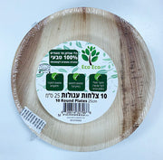 צלחות עגולות גדולות 25 ס"מ 10 יח'- מתכלה