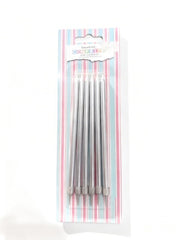 נרות ארוכים כסף מבריק 6