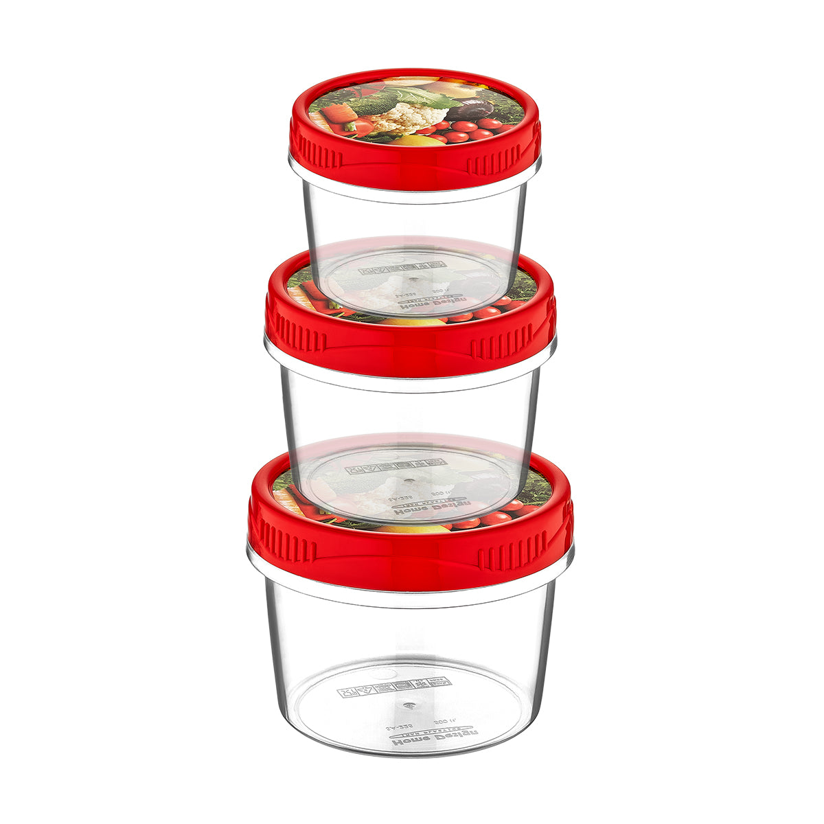 סט 3 צנצנות הרמטי נמוך