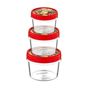 סט 3 צנצנות הרמטי נמוך