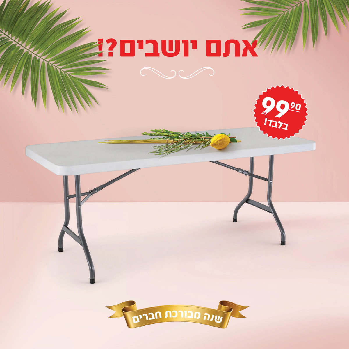 שולחן מתקפל 180 במבצע חגי תשרי