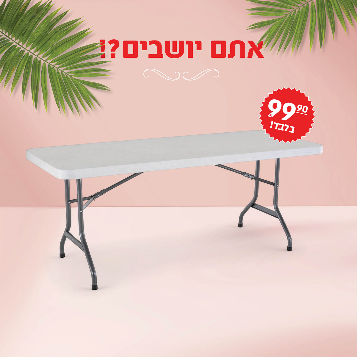 שולחן מתקפל 180 במחיר מיוחד
