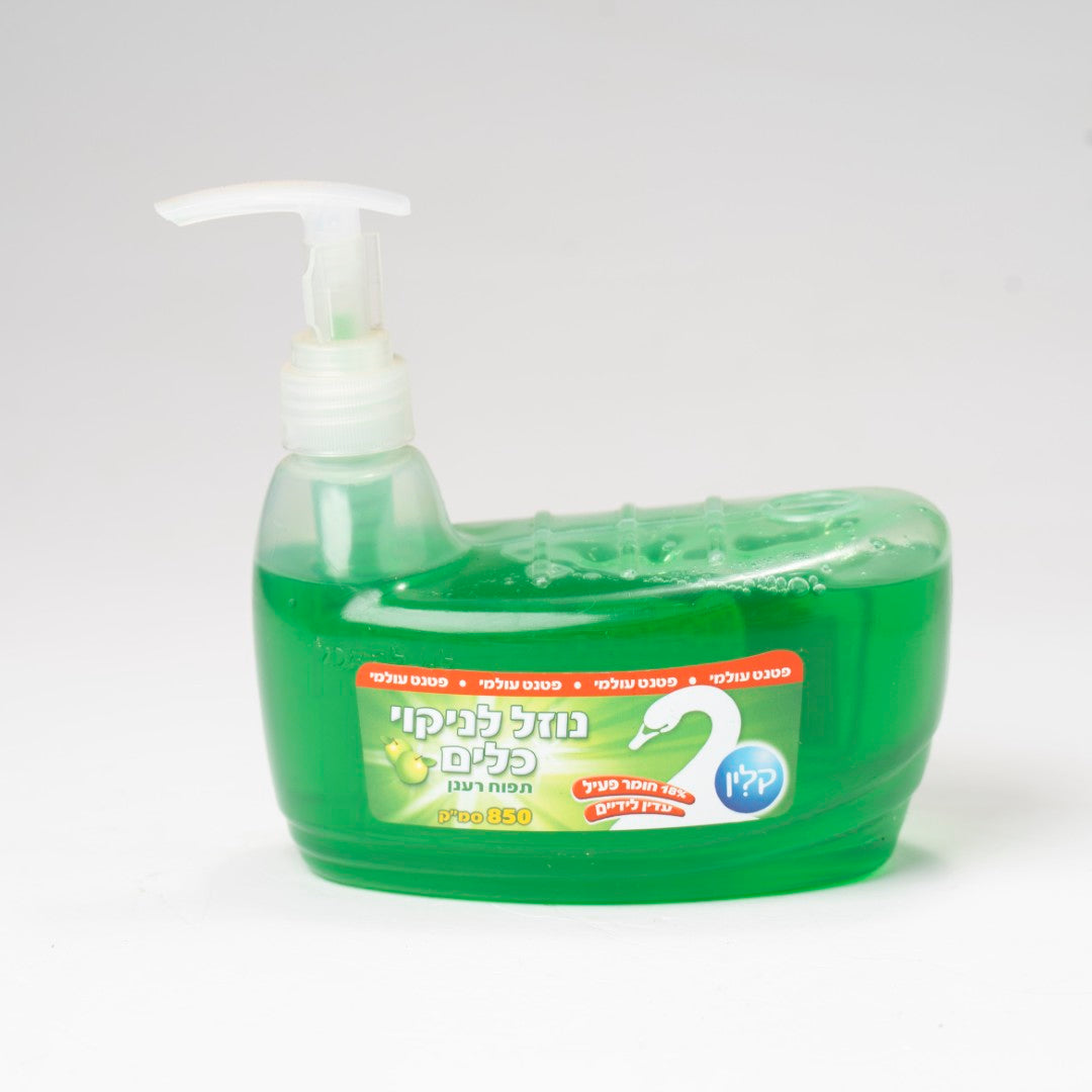 נוזל כלים + משאבה בניחוח תפוח 850 סמ"ק קלין