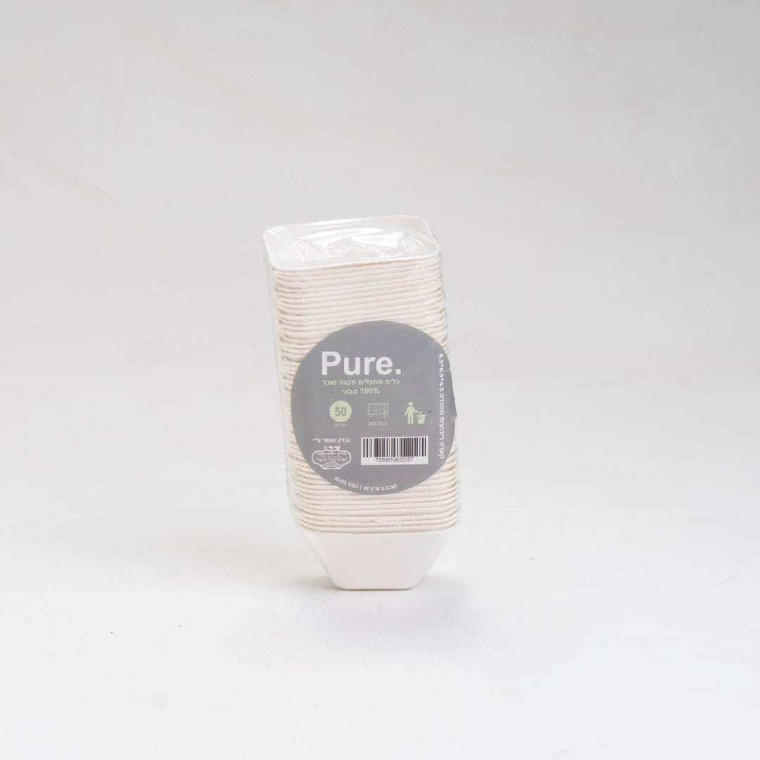 קערית ריבועית עמוקה 50 יח'-מתכלה