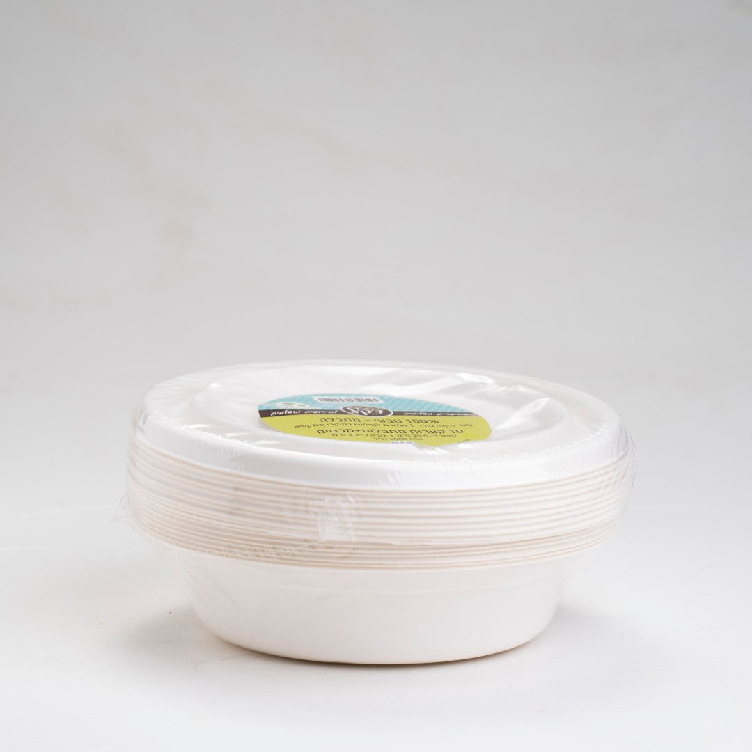 קערות +מכסה 1000מ"ל 10 יח'-מתכלה