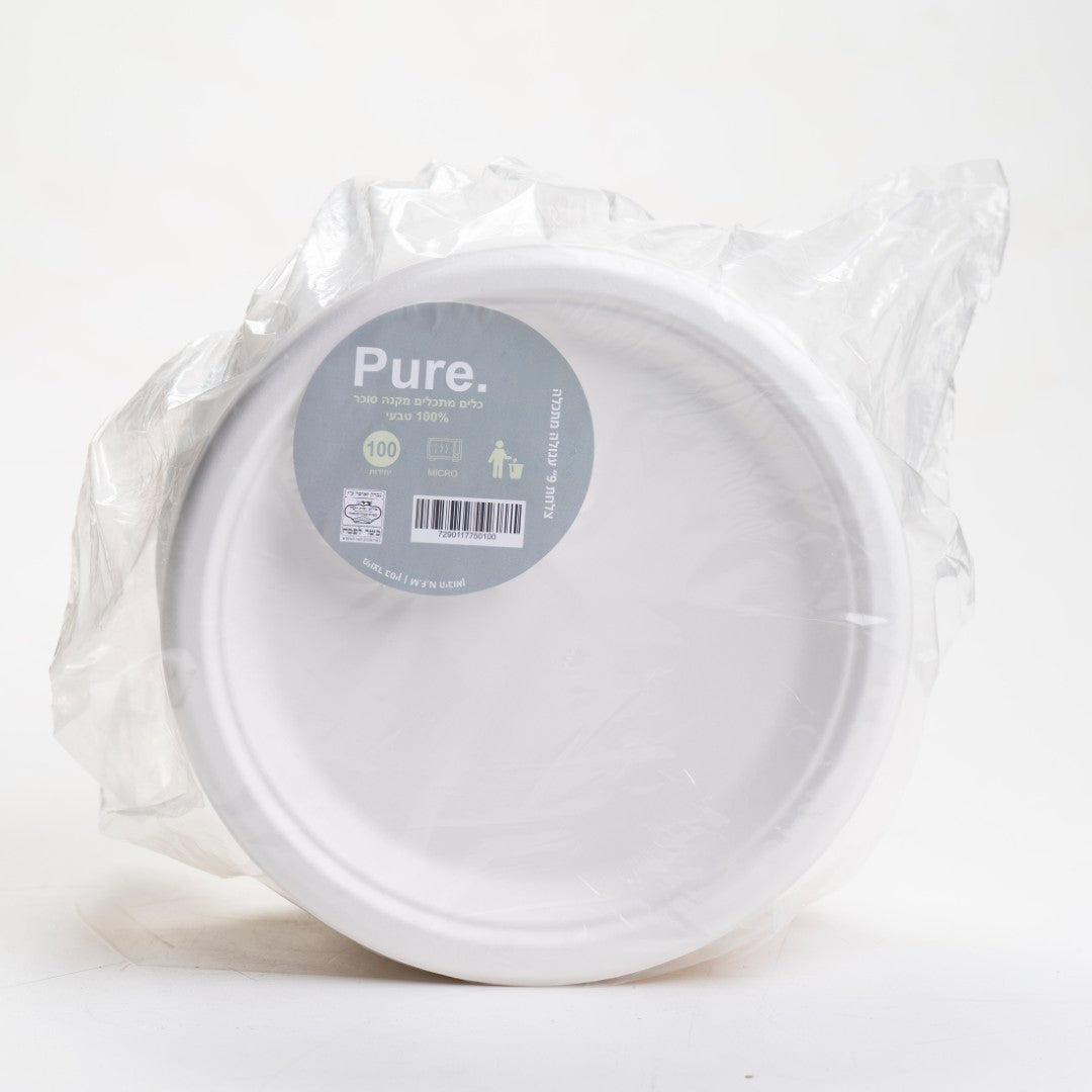 צלחות 9 100 יח'- מתכלה