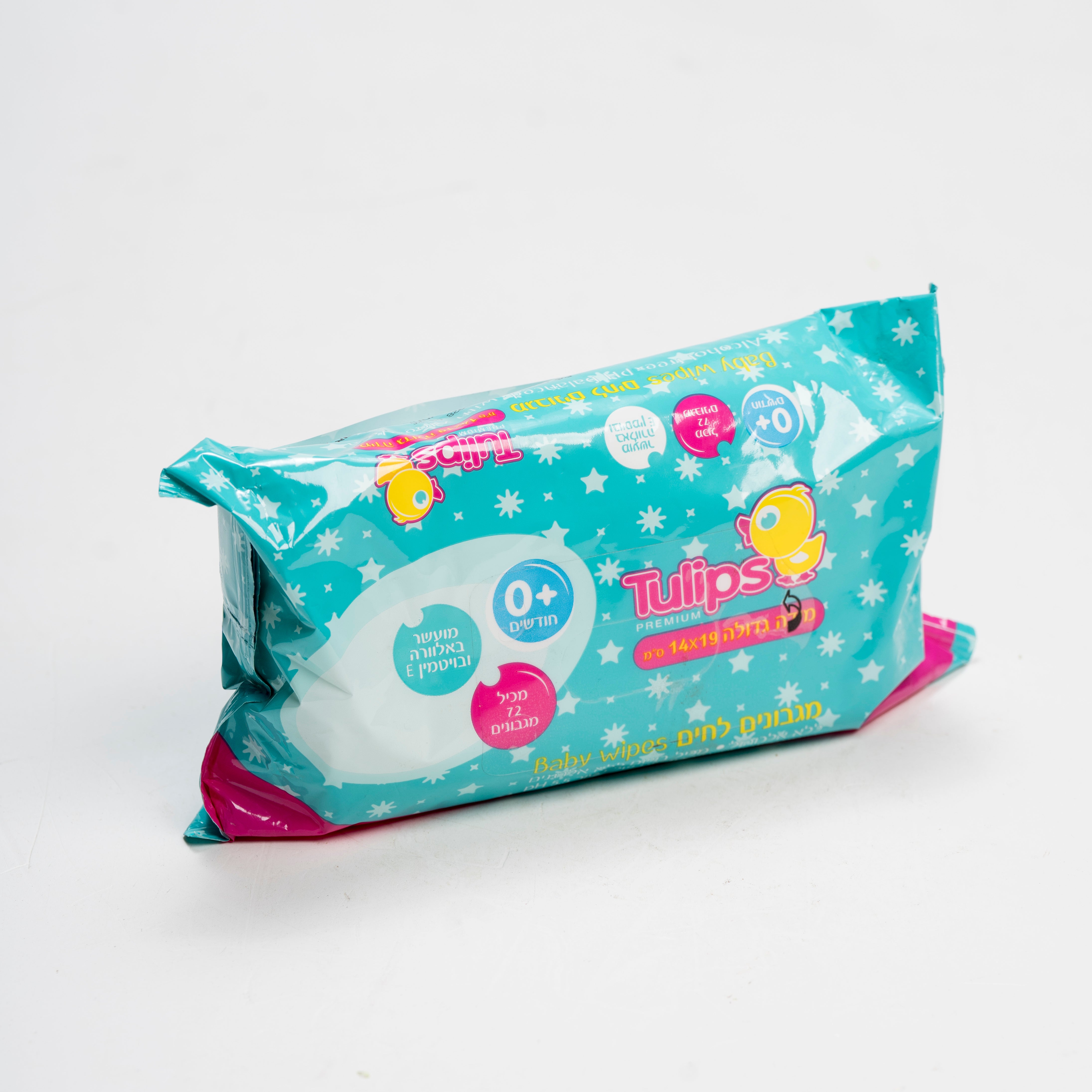מגבונים לחים  קטיפתי לתינוקות  72 יח'- טוליפס