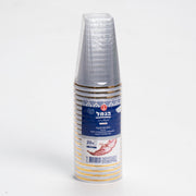 כוס מרובעת שקופה עם פס זהב 20 יח'- הנמל