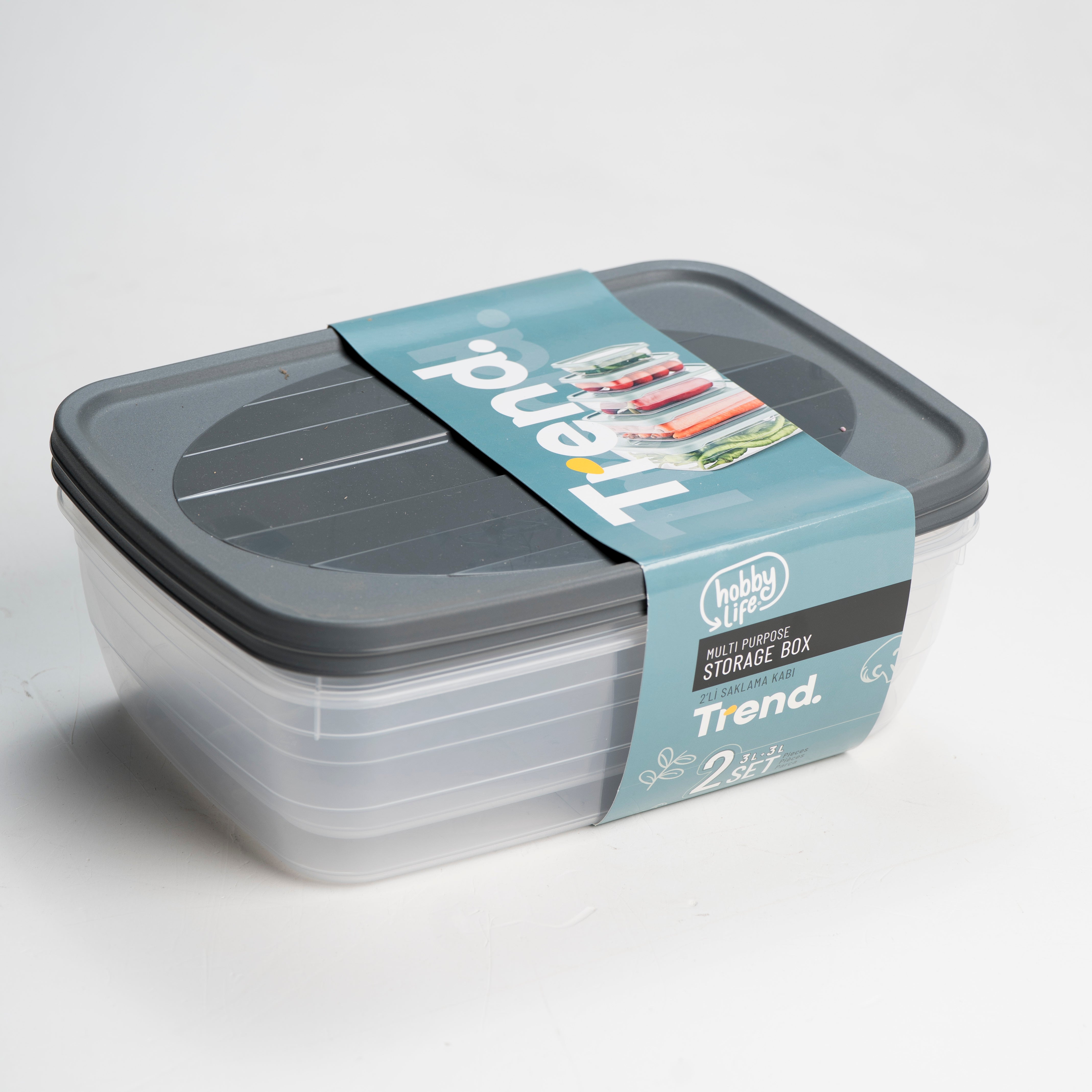 סט 3 קופסאות מלבני 2 ליטר