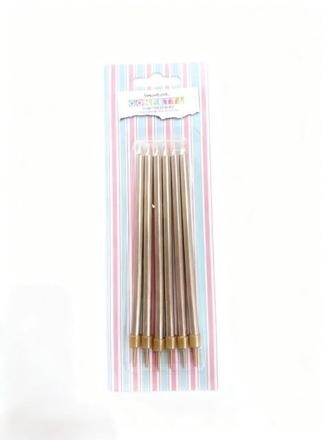 6 יח' נרות ארוכים רוזגולד