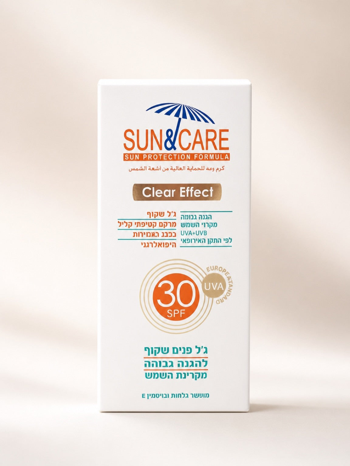 ג'ל פנים שקוף להגנה מבוגרים 30 SPF